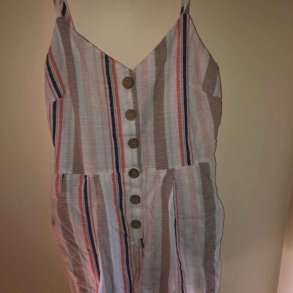 Classy striped romper.